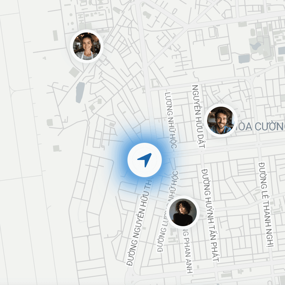 Map with some clients